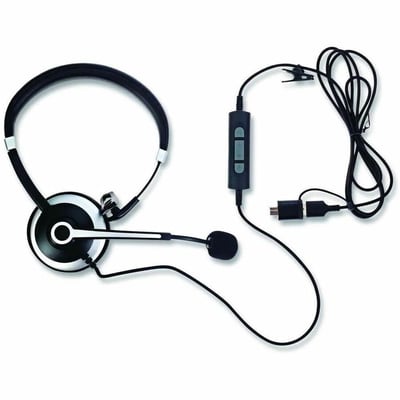 WORKIT SINGLE EAR USB HEADSET USB TYPE C AND TYPE A
