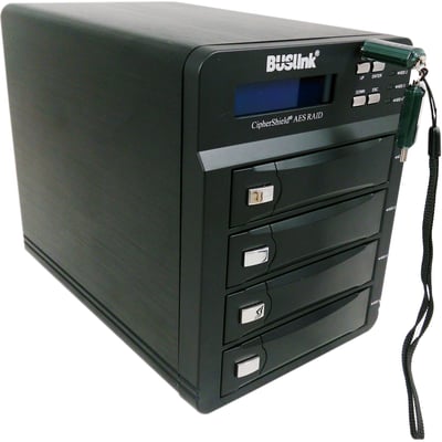 40TB 4-BAY RAID FIPS 140-2 256-BIT AES HARDWARE ENCRYPTED USB 3.0/ESATA CIPHERSH