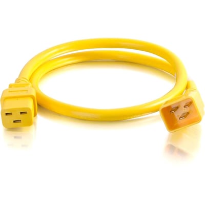 C2G 10ft 12AWG Power Cord (IEC320C20 to IEC320C19) - Yellow