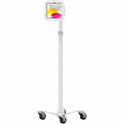 IPAD 10TH-11TH (A16) GEN SPACE ENCLOSURE MEDICAL ROLLING CART PLUS HUB WHITE
