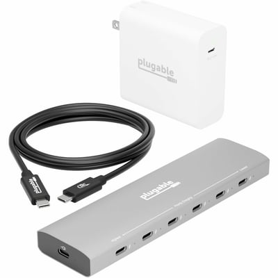 PLUGABLE 6 PORT CHARGING BUNDLE 6PORT USB-C W PLUG AND USB CABLE