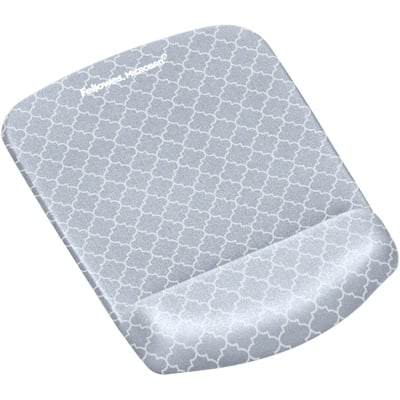 Fellowes PlushTouch Mouse Pad Wrist Rest with Microban - Gray Lattice