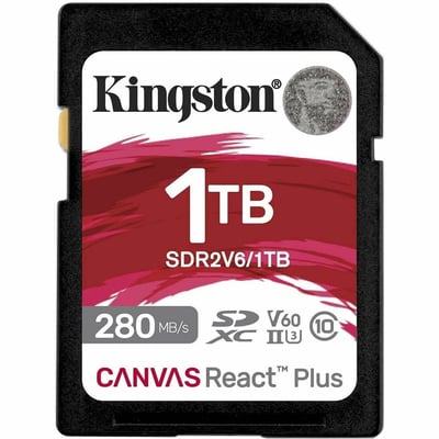 1TB CANVAS REACT PLUS SDXC UHS-II 280R/150W U3 V60 FOR FULL HD