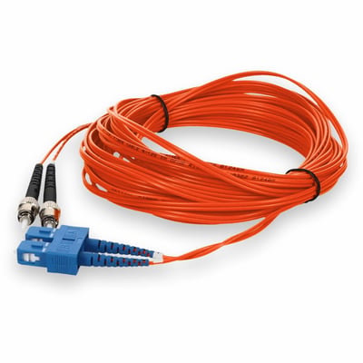AddOn 1m ST to SC Orange OS2 Duplex OFNR (Riser-Rated) SMF Fiber Patch Cable