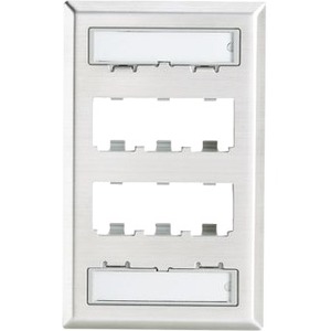 FACEPLATE 6PT GANG CLASSIC S-STEEL EA
