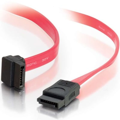 C2G 18in 7-pin 180 to 90 1-Device Serial ATA Cable