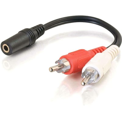 6IN AUDIO Y-CABLE 3.5MM/RCA 2-RCAM TO 3.5MM-F VALUE