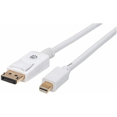 Mini DisplayPort 1.2 to DisplayPort Cable, 4K@60Hz, 2m, Male to Male, White, Lifetime Warranty, Equivalent to MDP2DPMM2MW