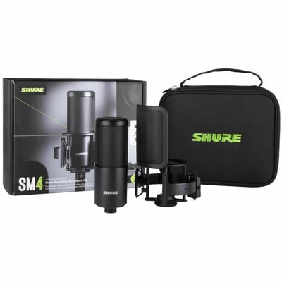 SHURE SM4 STUDIO MICROPHONE KIT SM4-K-KIT POP FILTER  SHOCK MOUNT
