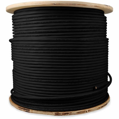AddOn 500ft Non-Terminated Black CAT 6A PVC Bulk Cable