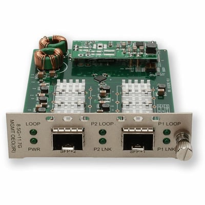 AddOn 10G OEO Converter (3R Repeater) with 2 Open SFP+ Slots Media Converter Card for our rack or Standalone Systems