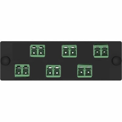 Panduit Opticom Fiber Adapter Panel, OS2, 6 LC Duplex, APC Green