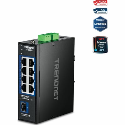 9-PORT INDUSTRIAL 2.5G DIN-RAIL SWITCH WITH 10G SFP PORT