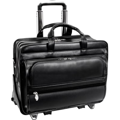 McKleinUSA 15.6" Leather Patented Patented Detachable Wheeled Laptop Briefcase