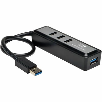 Tripp Lite by Eaton Portable 4-Port USB 3.0 Superspeed Mini Hub w/ Built In Cable