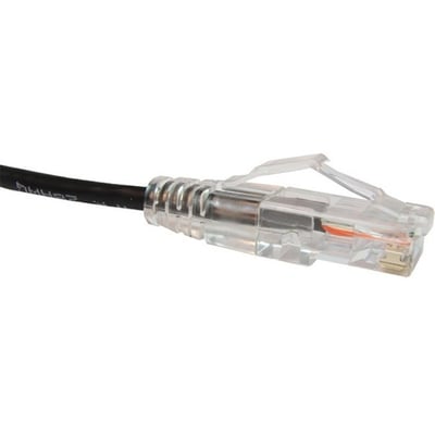 CAT6 SLIM ETHERNET PATCH CABLE, 30FT, BLACK, UTP, 28AWG, SNAGLESS RJ45 CONNECTOR