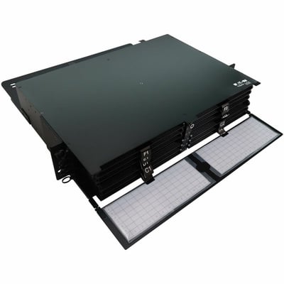 HIGH-DENSITY PANEL FIBER SPLICE ENCLOSURE 12 SPLICING CASSETTES 2U