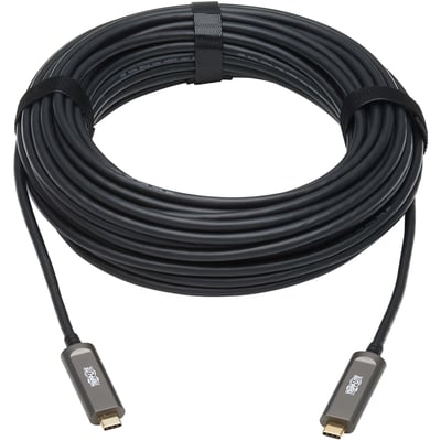 Tripp Lite by Eaton USB-C AOC Cable (M/M) - USB 3.2 Gen 2 (10 Gbps) Plenum-Rated Fiber Active Optical Cable - Data Only Black 10 m (33 ft.)