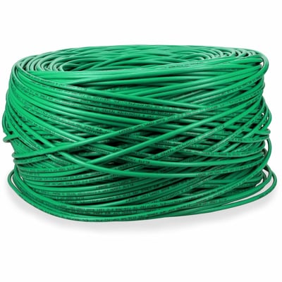 AddOn 1000ft Non-Terminated Green CAT 6 Plenum-Rated Bulk Cable