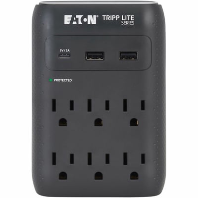 SURGE PROTECTOR 6-OUTLET 5-15R USB-C AND USB-A PORTS DIRECT PLUGIN