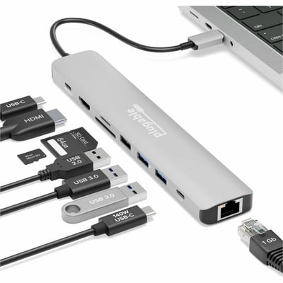 PLUGABLE USB-C 9-IN-1 HUB WITH 140W POWER DELIVERY