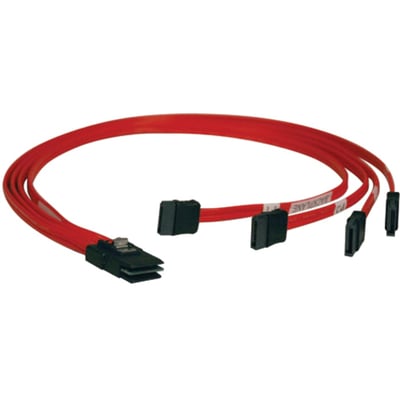 Tripp Lite by Eaton Internal SAS Cable 4-Lane mini-SAS (SFF-8087) to 4xSatA 7pin 18-in. (0.5M)