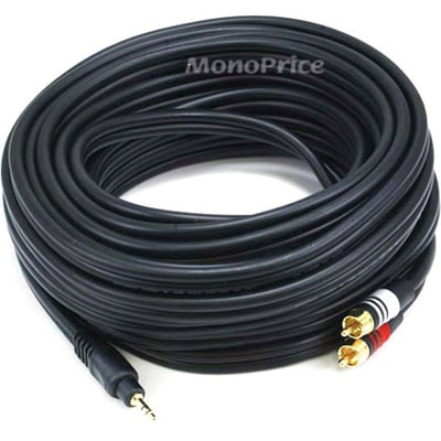 STEREO M TO 2RCA M CABLE 35FT - BLACK