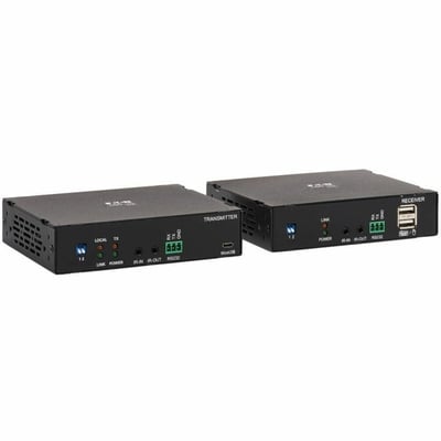 Tripp Lite by Eaton HDMI over Fiber Extender Kit Transmitter/Receiver 4K 60 Hz 4:4:4 RS-232 IR Multimode LC 985 ft. (300 m) TAA