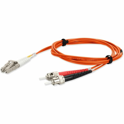 AddOn 2m LC to ST Orange OM4 Duplex OFNR (Riser-Rated) Fiber Patch Cable