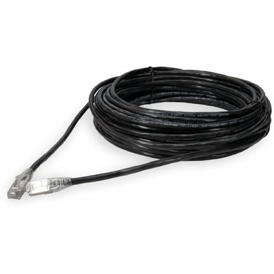 AddOn 25ft Black CAT 6A Shielded PVC Ethernet Cable Snagless Easy Clear Boot RJ-45 M/M