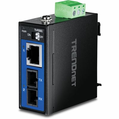 HARDENED INDUSTRIAL 1000BASE-L X MM SC FIBER CONVERTER 1KM 0.62MI