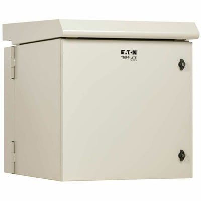 Tripp Lite by Eaton SmartRack Industrial Enclosure with Lock - NEMA 3R, Wall Mount, Metal Construction, Hinged Back, Internal Fans, 32 in. Depth, 12U, Gray