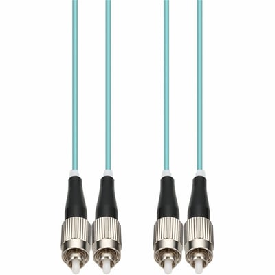 AddOn 5m FC to FC Aqua OM4 Duplex OFNR (Riser-Rated) Fiber Patch Cable