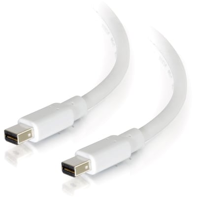 C2G 6ft Mini DisplayPort Cable - Mini DP Cable - 4K 30Hz - White - M/M