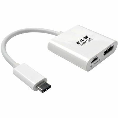 Tripp Lite by Eaton USB C to HDMI Video Adapter Converter 4Kx2K w/ USB-C PD Charging Port, USB-C to HDMI, USB Type-C to HDMI, USB Type C to HDMI 6in