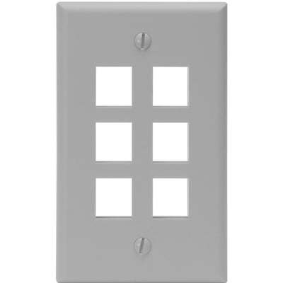 Leviton QuickPort 41080-6GP 6 Socket Faceplate