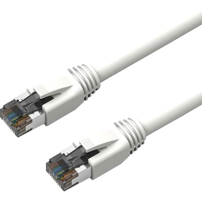 Axiom 5FT CAT8 2000mhz S/FTP Shielded Patch Cable Snagless Boot (White)