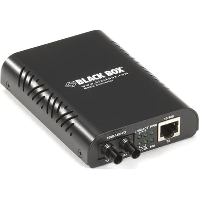 Black Box LinkGain 10/100BASE-TX to 100BASE-FX Media Converter, ST