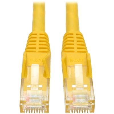 Eaton Tripp Lite Series Cat6 Gigabit Snagless Molded (UTP) Ethernet Cable (RJ45 M/M), PoE, Yellow, 25 ft. (7.62 m)