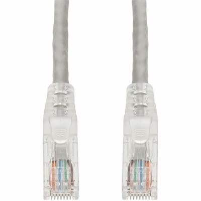 AddOn 7ft Gray CAT 6A PVC Ethernet Cable Snagless Easy Clear Boot TAA RJ-45 M/M