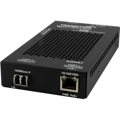 Stand-alone Fast & Gigabit Ethernet PoE / PoE+ Media Converter 10/100/1000Base-T PoE+ PSE to 1000Base-X