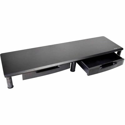Tripp Lite by Eaton Extra-Wide Dual-Monitor Riser with Storage Drawers, 39 x 11 in., Black, TAA