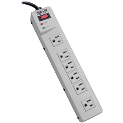 Tripp Lite by Eaton Protect It! Surge Protector with 6 Right-Angle Outlets 6 ft. (1.83 m) Cord 1340 Joules Diagnostic LEDs Metal Case