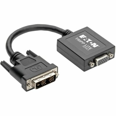 Tripp Lite by Eaton 6in DVI-D to VGA Adapter Active Converter Cable 6" 1920x1200 - DVI/VGA for Video Device, Monitor, Projector - 6" - 1 x DVI-D (Single-Link) Male Digital Video - 1 x HD-15 Female VGA, 1 x Micro Type B Female