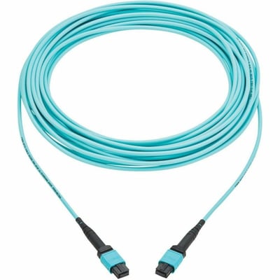 100G MULTIMODE 50/125 OM4 FIBER CABLE 12F MPO/MPO-PC FF AQUA 10M