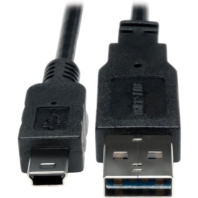 6IN REVERSIBLE USB ADAPTER M/M USB 2.0 USB-A TO 5PIN MINI-B