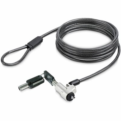 StarTech.com Laptop Cable Lock 6Ft Compatible w/ Noble Wedge, Anti-Theft Keyed Lock, Security Cable Lock, Steel Cable Lock For Laptop