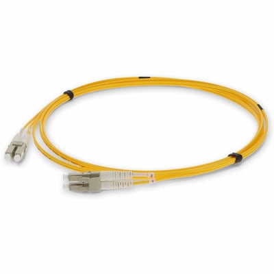 AddOn 10m LC to LC Yellow OM2 Duplex OFNR (Riser-Rated) Fiber Patch Cable