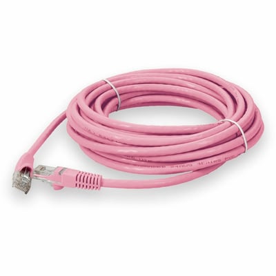 AddOn 20ft Pink CAT 6A PVC Ethernet Cable Snagless Bubble Boot RJ-45 M/M