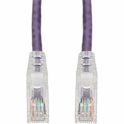 AddOn 5ft Purple CAT 6A PVC Ethernet Cable Snagless Easy Clear Boot TAA RJ-45 M/M